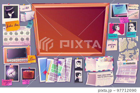 Empty detective board and evidences Empty detective board and evidences 97712090
