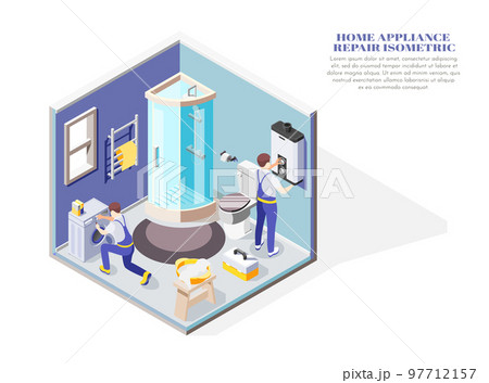 Home Appliance Isometric Composition 97712157