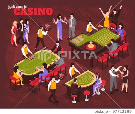 Isometric Casino People Composition Isometric Casino People Composition 97712199