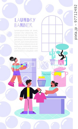 Laundry Banner Illustration Laundry Banner Illustration 97712492