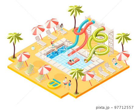 Aquapark Isometric Concept 97712557