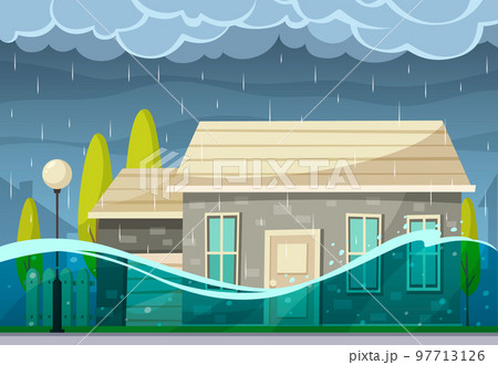 Flood Catastrophe Cartoon Composition Flood Catastrophe Cartoon Composition 97713126