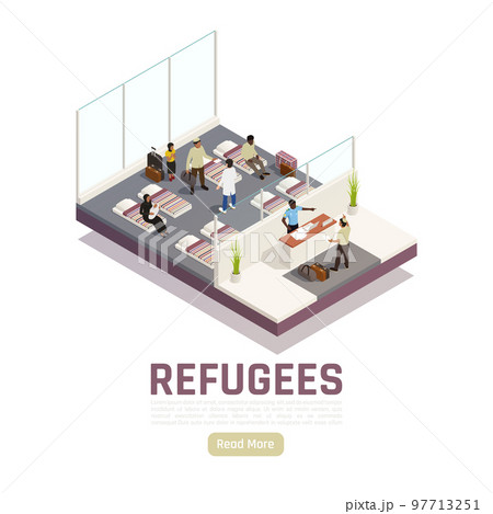 Refugees Asylum Center Isometric Refugees Asylum Center Isometric 97713251