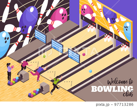 Bowling Club Isometric Poster 97713286