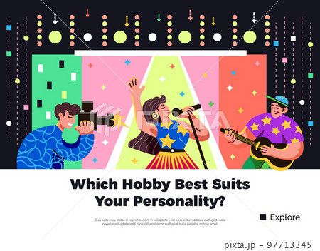 Hobbies Colorful Banner Hobbies Colorful Banner 97713345