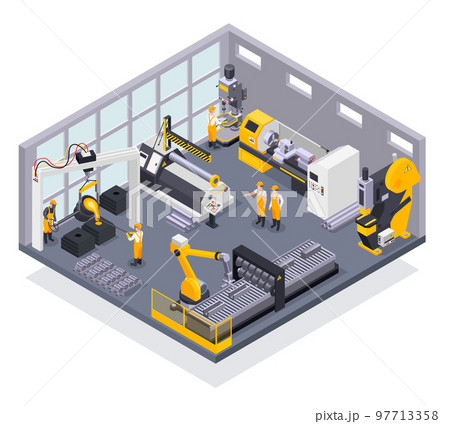Metal Industry Isometric Composition 97713358