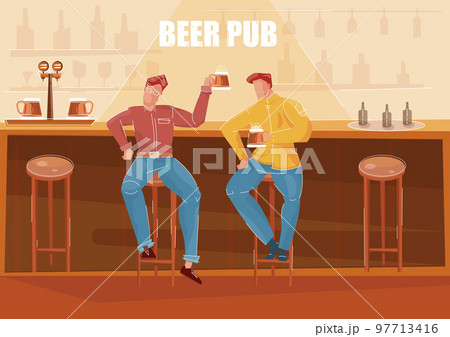Beer Bar Flat Illustration 97713416