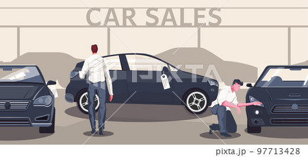 Car Sales Flat Composition Car Sales Flat Composition 97713428