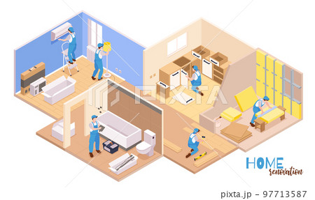 Isometric Home Repairs Composition Isometric Home Repairs Composition 97713587