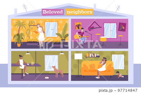 House Neighbors Concept House Neighbors Concept 97714847