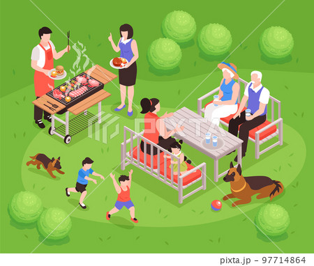 Family Relax Isometric Composition 97714864