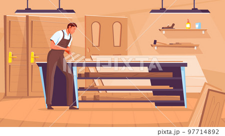 Door Manufacturing Illustration Door Manufacturing Illustration 97714892