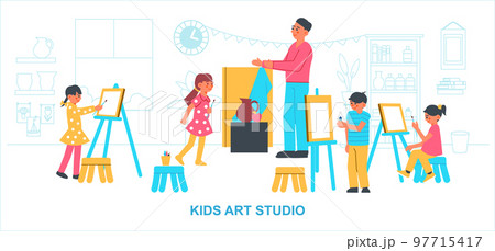 Kids Art Studio Composition 97715417