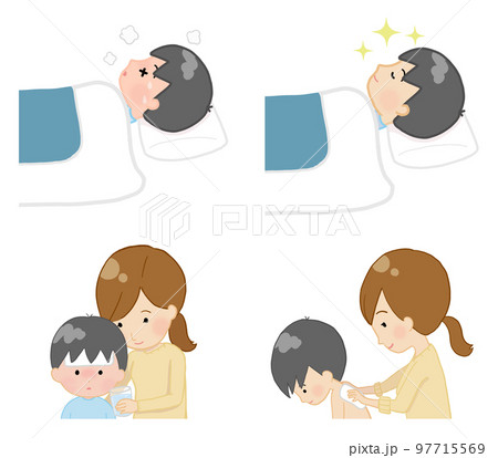 子どもの睡眠中の体調不良と対策（熱） 97715569