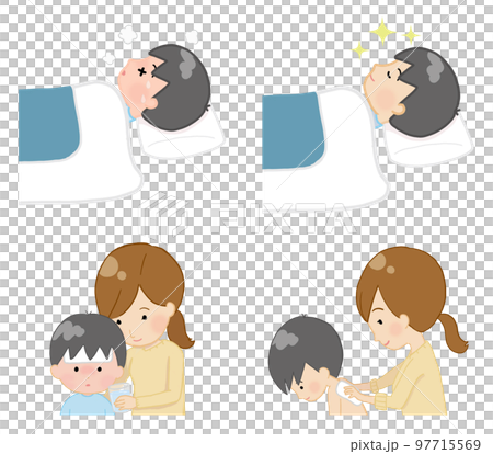 子どもの睡眠中の体調不良と対策（熱） 97715569