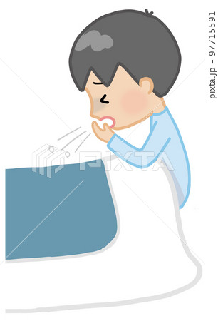 睡眠中に咳き込む子ども(男の子) 睡眠中に咳き込む子ども(男の子) 97715591