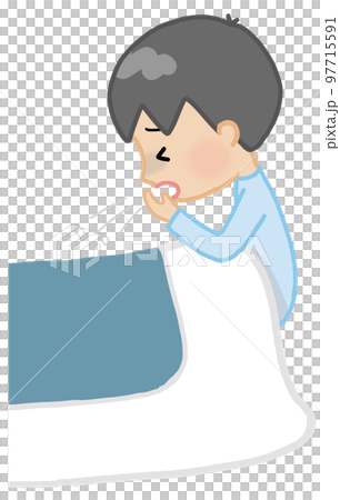 睡眠中に咳き込む子ども(男の子) 睡眠中に咳き込む子ども(男の子) 97715591