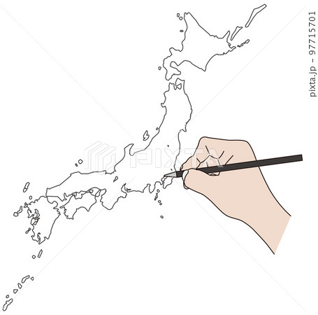 日本地図をペンで書く　地点東京