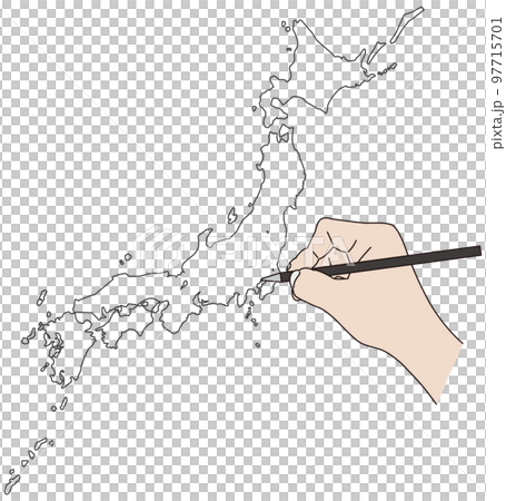 日本地図をペンで書く 地点東京 日本地図をペンで書く 地点東京 97715701