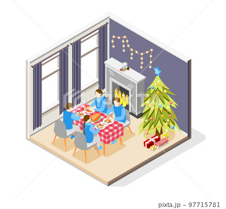 Christmas Isometric Composition 97715781
