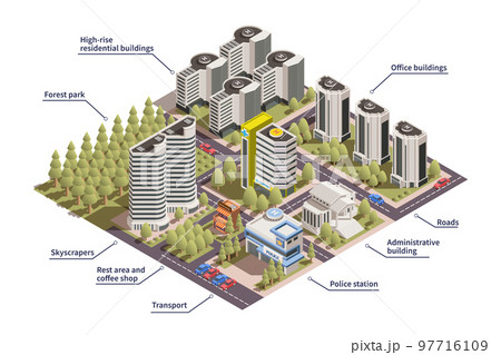 Isometric City Infographics Isometric City Infographics 97716109