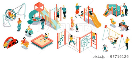 Isometric Playground Icon Set 97716126