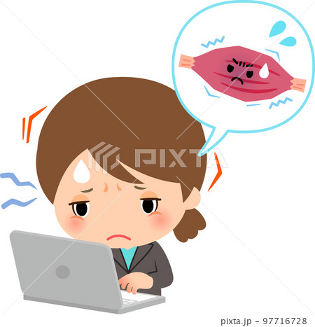 目を酷使し筋肉が凝っている女性 97716728