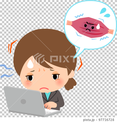 目を酷使し筋肉が凝っている女性 97716728