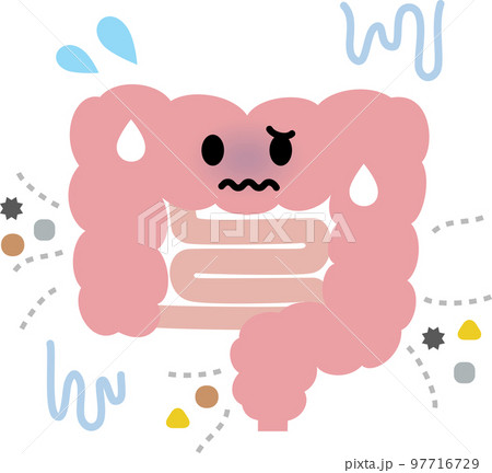 リーキーガット症候群の腸のキャラクター 97716729