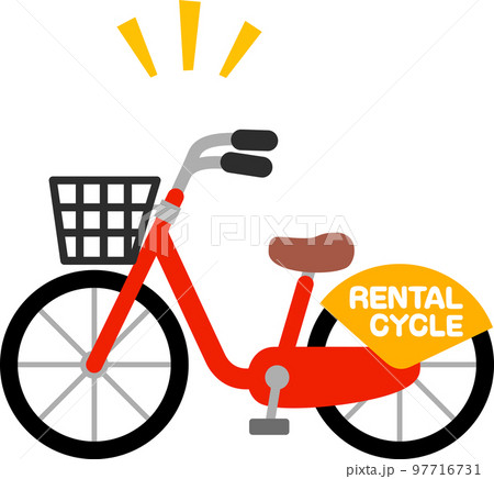 赤色のレンタル自転車 97716731