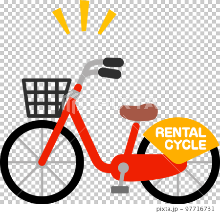 赤色のレンタル自転車 97716731