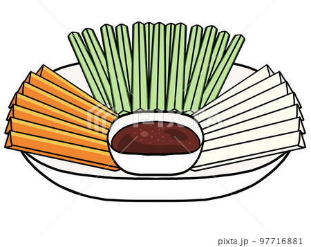 野菜スティックの盛り合わせのイラスト 97716881