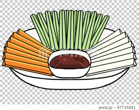 野菜スティックの盛り合わせのイラスト 97716881