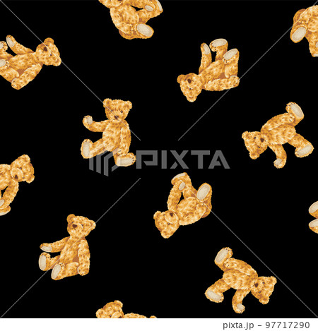 可愛いテディベアの連続する柄, 97717290