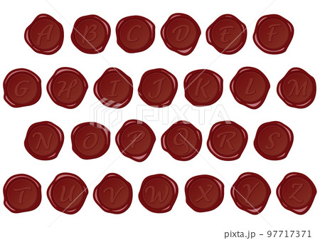 ワイン色のシーリングスタンプ アルファベットセット ワイン色のシーリングスタンプ アルファベットセット 97717371