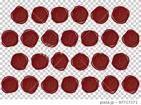 ワイン色のシーリングスタンプ アルファベットセット ワイン色のシーリングスタンプ アルファベットセット 97717371