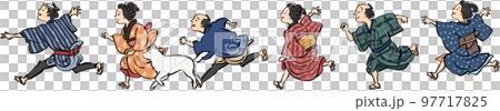 日式形像一個人在奔跑 97717825