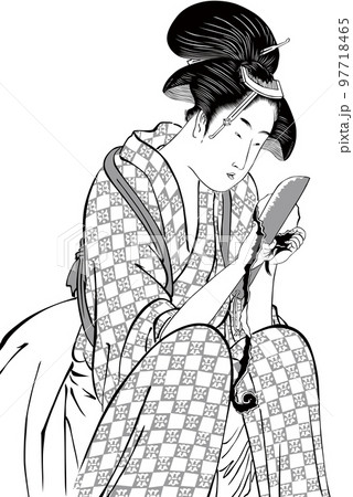 浮世絵　家事をする女性　その3 97718465