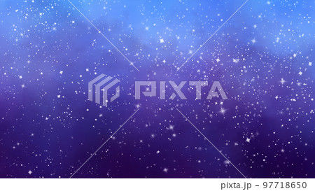 手描きの水彩の星空 キラキラ背景 手描きの水彩の星空 キラキラ背景 97718650