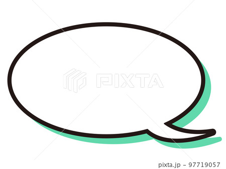 楕円吹き出し　ドロップシャドウ緑 97719057