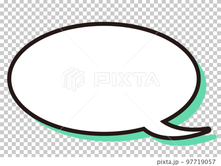 楕円吹き出し　ドロップシャドウ緑 97719057