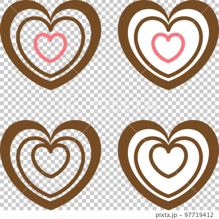 Brown heart latte art style 97719412