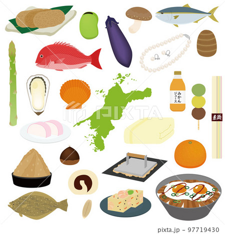 愛媛県の特産品のイラストセット 97719430