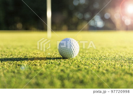 芝生が綺麗なゴルフ場のグリーン 芝生が綺麗なゴルフ場のグリーン 97720998