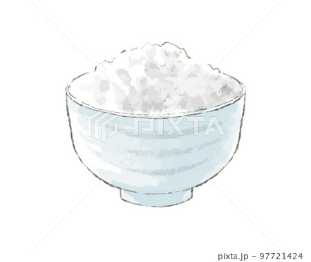 白ご飯　白米　和食　水彩イラスト 97721424
