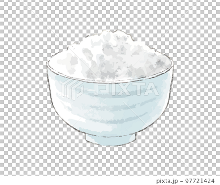 白ご飯　白米　和食　水彩イラスト 97721424