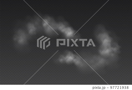 Fog or smoke isolated on transparent background. Realistic smog, haze, mist or cloudiness effect. 97721938