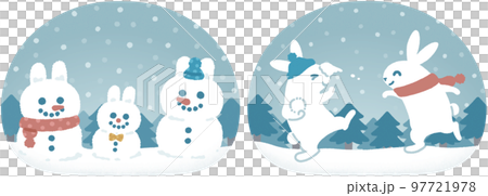 兔子雪人 / 兔子打雪仗 97721978