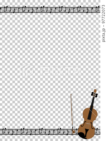 逼真的小提琴插圖矩形框架材料 97722073