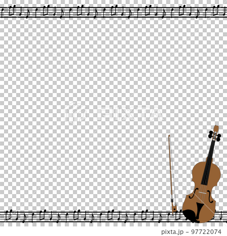 Realistic violin illustration square frame material 97722074